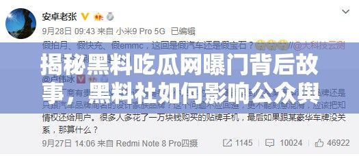 揭秘黑料吃瓜网曝门背后故事，黑料社如何影响公众舆论？深度揭露真相！